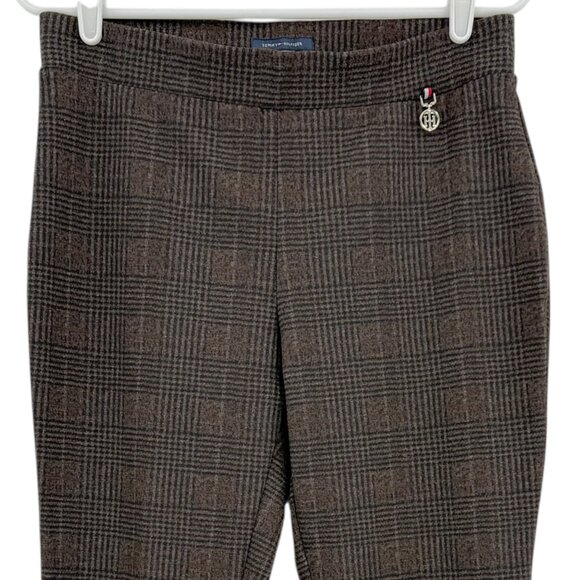 Tommy Hilfiger Women's Pull-on Stretch Skinny Plaid Brown Pants Size 10 NWOT - Picture 3 of 10
